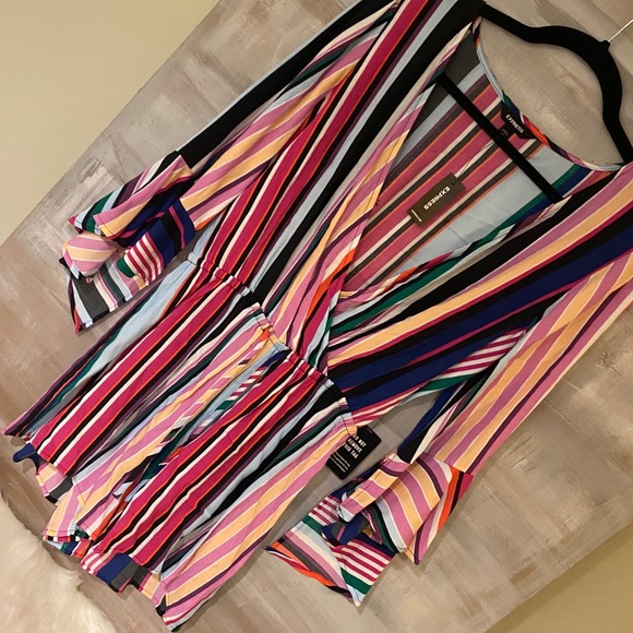 Express Multicolor Striped Romper - Picture 9 of 10